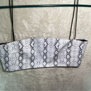 Snake Skin Print Bandeau Crop Top